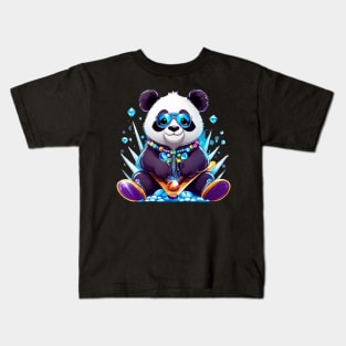 Powder Panda Adventure: Ski Vacation Delight Design Kids T-Shirt